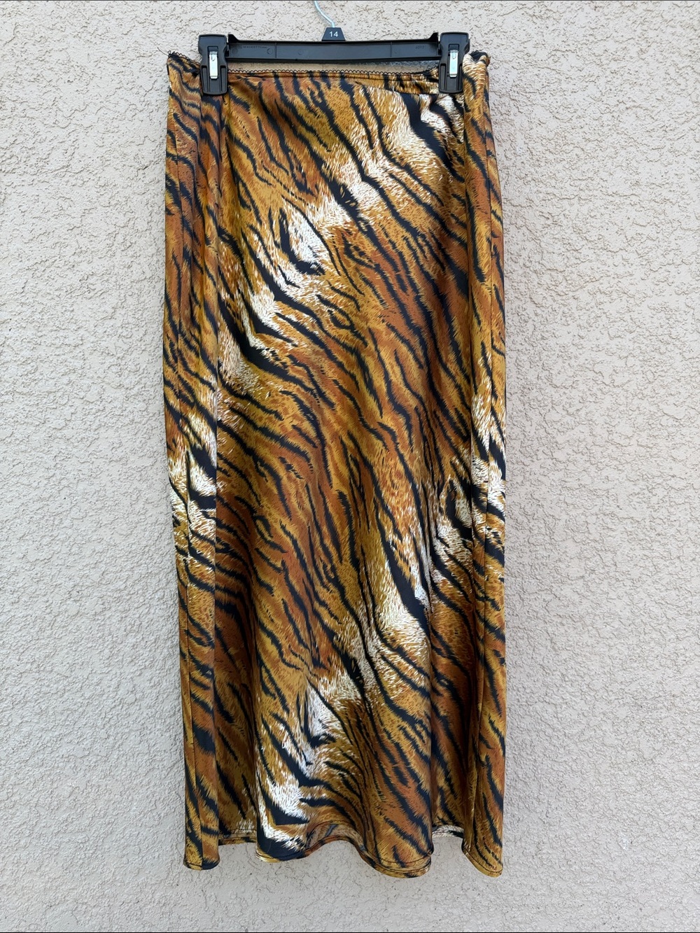 Topshop Tiger-Print Midi Skirt - Brown and Orange Animal Stripe - Picture 2 of 9